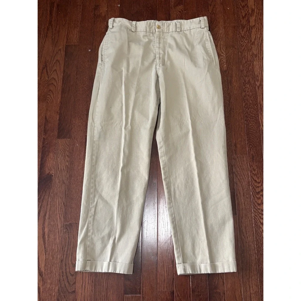 Bills Khakis M2 Standard Fit Khaki Pants 34x30 Made in USA Cuffed Chinos Tan
